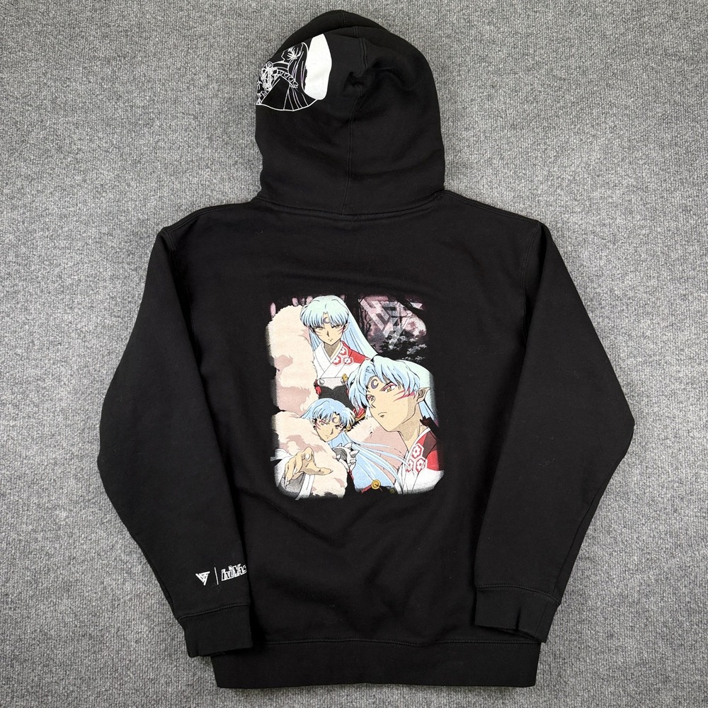 Hypland x Inuyasha Sesshomaru Graphic Hoodie Mens Medium Black Anime Pullover